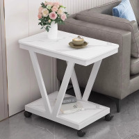 轻奢岩板边几可移动边桌带轮子客厅沙发侧边柜角几迷你茶几小桌子