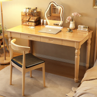 美式实木书桌学生家用学习桌小户型简易办公电脑桌卧室简约梳妆台