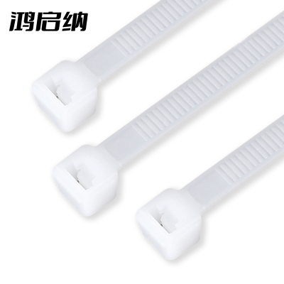 鸿启纳 尼龙扎带自锁式塑料捆绑扎带束线带白色 DH02 3.6mm*200mm (400根/包)