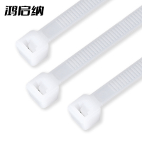 鸿启纳 尼龙扎带自锁式塑料捆绑扎带束线带白色DH06 1.9mm *200mm (400根/包)