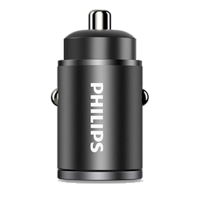 飞利浦（PHILIPS）车载充电器快充一拖二汽车点烟器转换插头usbDLP4006 标配