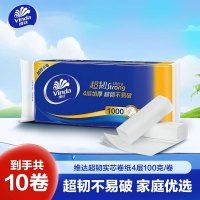 维达超韧实芯卷纸4层100g10卷卫生纸 无芯卷筒纸巾厕纸家用实惠装(新旧包装交替发货)