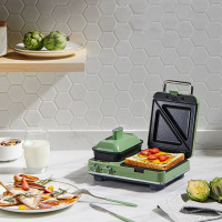 摩飞电器多功能早餐机三明治轻食机小型家用华夫饼机吐司压烤机 MR9086 翠绿色