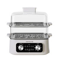 九阳 电蒸锅16L大容量双旋调时控火不锈钢蒸片蒸煮涮火锅聚餐兼备电蒸箱