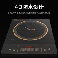美的（Midea）电磁炉大功率家用猛火爆炒8档火力调节防水耐用350mm大面板专用炒菜锅电磁炉C21-RT21E01