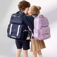 得力BB177 文墨系列网面书包 紫色 1个装大容量学生双肩包