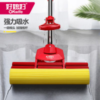 27CM双滚轮胶棉拖把（1个黄棉头）