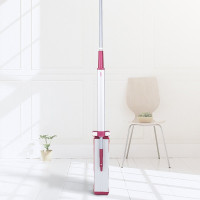 40CM易洁免手洗平拖-玫红铝合金板（2块布）