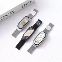 适用小米手环10/9/8/7/6/5带小米手环米兰镭雕表带NFC版智能运动硅胶个性潮男女十九八七代替换带手腕带3264