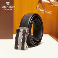 SHERIDAN喜来登男士头层牛皮内穿自动扣木盒装皮带NL230761S