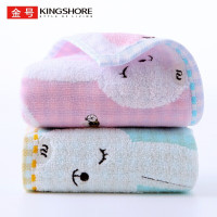 金号E1148WH-A类纯棉可爱洗脸小毛巾小兔子童巾 无捻割绒小毛巾 两条装