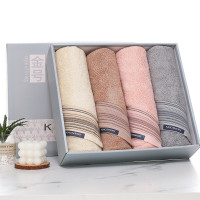 金号KJ1059毛巾礼盒套装 4A级抗菌纯棉加厚洗脸巾 四条装