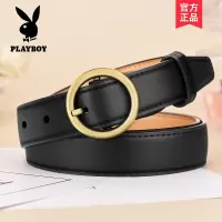 花花公子皮带女士真皮百搭时尚黑色腰带韩版夏装饰牛仔裤带ins风