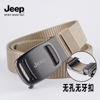 JEEP SPIRIT吉普男士皮带无牙自动扣帆布腰带中青年尼龙工装裤带