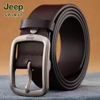 Jeep吉普皮带男士真皮针扣裤带男正品纯牛皮休闲男款牛仔裤腰带潮