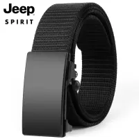 Jeep男士皮带无牙2025新款内穿自动扣腰带帆布工装裤年轻人休闲潮