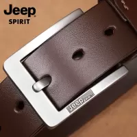 Jeep吉普牛皮皮带男士真皮针扣腰带男韩版潮流裤带纯正品2025新款