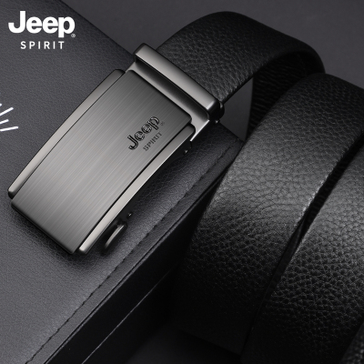 jeep皮带男真皮自动扣头层纯牛皮年轻人潮休闲男士裤腰带简约时尚
