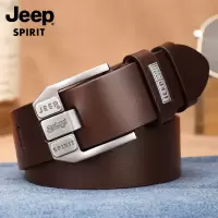 正品JEEP牛皮皮带男士真皮腰带针扣男裤带休闲韩版潮