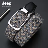 JEEP SPIRIT吉普男士双色松紧高尔夫软弹性帆布尼龙腰带皮带青年