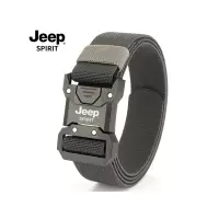 Jeep吉普男士战术腰带休闲百搭帆布皮带弹力插扣快拆男款自动扣
