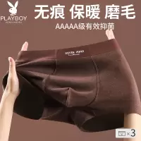 花花公子美拉德男士内裤男款秋冬平角裤无痕磨毛保暖四角裤短裤头