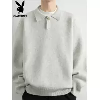 花花公子polo领毛衣男款2025年秋季打底线衣潮牌美式慵懒风针织衫