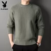 花花公子男士毛衣春秋季打底毛线衣新款潮流宽松圆领针织衫衣服男