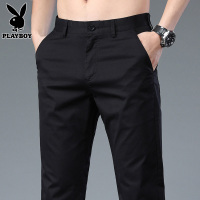 花花公子宽松休闲裤男士西裤2025年夏季款潮流直筒黑色长裤子男裤