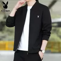 花花公子棒球领夹克男士上衣服春秋季新款商务休闲春装外套男