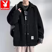 花花公子翻领外套男士春秋季工装潮牌夹克日系复古痞帅休闲上衣服