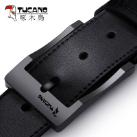 啄木鸟纯男士皮带真皮青年商务休闲韩版时尚学生裤带牛皮针扣腰带