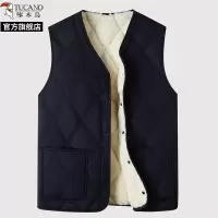 啄木鸟新款马甲秋冬男士新款加绒加厚中老年打底背心保暖坎肩马夹