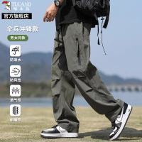 啄木鸟伞兵工装裤子男士夏季薄款潮流皱褶宽松休闲直筒阔腿长裤K