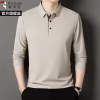 啄木鸟2025春秋季新款商务休闲长袖翻领polo衫男中年爸爸上衣