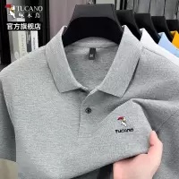 [100%纯棉]啄木鸟男士短袖t恤2025夏季新款薄款父亲polo衫上衣C