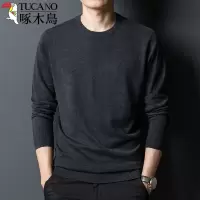 啄木鸟春秋新款桑蚕丝纯色针织羊毛打底衫衣服薄款真丝长袖毛衣男