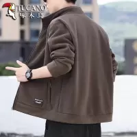 啄木鸟高端摇粒绒外套男士春秋冬款高级感开衫卫衣男款休闲夹克男