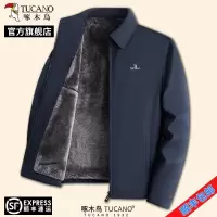 啄木鸟冬季男士新款加绒加厚夹克衫中年保暖爸爸装休闲外套上衣C