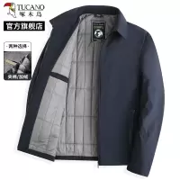 啄木鸟冬季男士新款行政夹克加绒夹棉爸爸装保暖冬季外套上衣服C