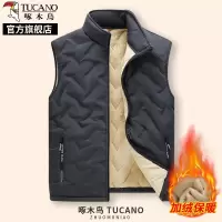 啄木鸟羊羔绒马甲男士冬季外套加绒加厚中年爸爸马夹保暖背心K