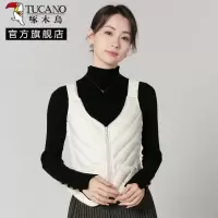 啄木鸟2024冬羽绒马甲女内穿轻薄修身内胆吊带小背心V领贴身保暖