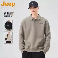 JEEP吉普POLO衫卫衣男款2025春季新款简约休闲翻领T恤长袖打底衫