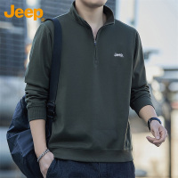Jeep吉普男士卫衣秋季长袖t恤潮半拉链立领宽松休闲运动上衣服男
