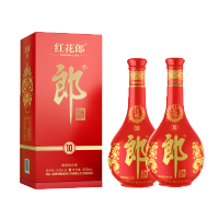 郎酒 红花郎红十 53度 500ml*2瓶 酱香型白酒 四代五代版本随机年份随机
