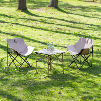 徽羚羊 一桌两椅 低背月亮椅套装