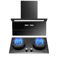 艾美特油烟机AY653LB顶侧双吸变频+AZ67SN嵌入式燃气灶具厨房家用油烟不过脸 液化气