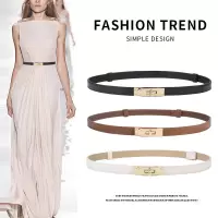 啄木鸟女士皮带细款2025新款配连衣裙子真皮高级感牛皮装饰裤腰带