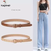 啄木鸟皮带女夏季装饰真皮正品牛皮裤带百搭ins风女士时尚细腰带