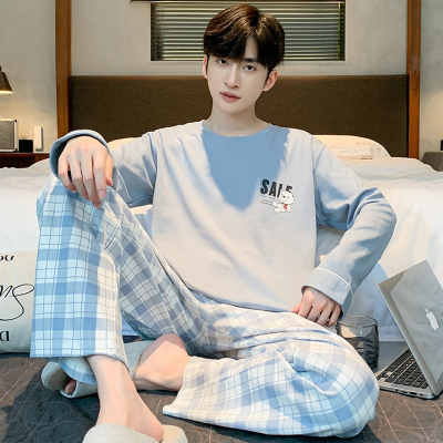 啄木鸟睡衣男款春秋季纯棉长袖长裤2025年款青少年男士家居服
